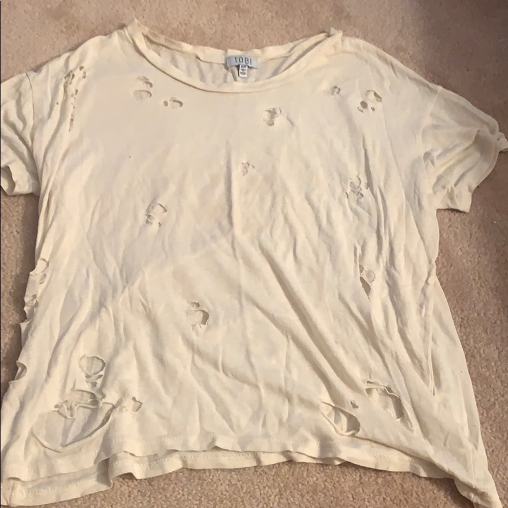 Distressed short sleeve